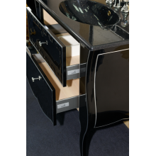 Анжелика -100 Тумба черная с серебром с 2 ящ./столешница