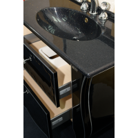 Анжелика -100 Тумба черная с серебром с 2 ящ./столешница
