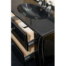 Анжелика -100 Тумба черная с серебром с 2 ящ./столешница