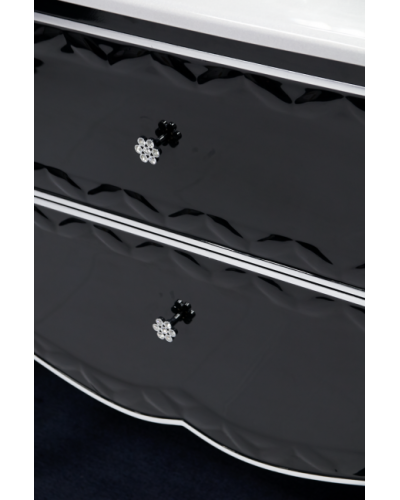 Анжелика -100 Тумба черная с серебром с 2 ящ./столешница