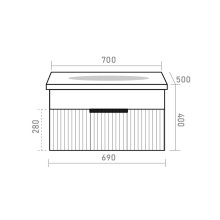 ENFIDA - 70 Тумба подвесная белая мат. эмаль 1 ящ.  (Энфида)