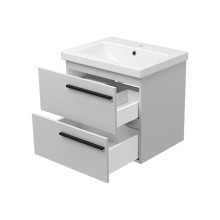 Ненси - 60 Тумба подвесная 2 ящ серая мат. эмаль О