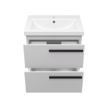 Ненси - 60 Тумба подвесная 2 ящ серая мат. эмаль О