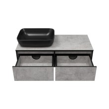 STONE - 100 Тумба подвесная 2 ящ. бетон (Стоун)