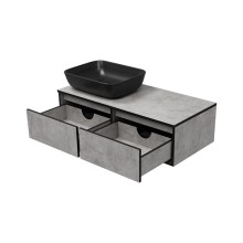 STONE - 100 Тумба подвесная 2 ящ. бетон (Стоун)