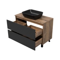 DAKOTA -100 Тумба напольная 2 ящ.  (ДСП (Дуб Гал. Черный кварц)