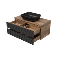 DAKOTA -100 Тумба подвесная 2 ящ.  (ДСП (Дуб Гал. Черный кварц)