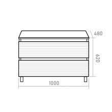 DAKOTA -100 Тумба напольная 2 ящ.  (ДСП (Дуб Гал. Черный кварц)