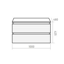 DAKOTA -100 Тумба подвесная 2 ящ.  (ДСП (Дуб Гал. Черный кварц)