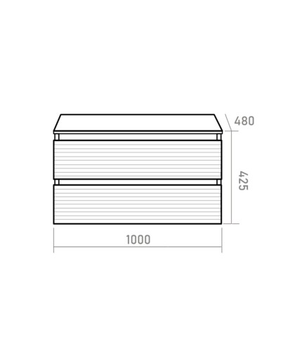 DAKOTA -100 Тумба подвесная 2 ящ.  (ДСП (Дуб Гал. Черный кварц)