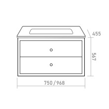 Анастейша - 80 Тумба подвесная с 2 ящ.