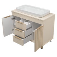 ENFIDA -100 Тумба напольная 3 ящ. бежевая мат. эмаль (Энфида)