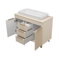 ENFIDA -100 Тумба напольная 3 ящ. бежевая мат. эмаль (Энфида)