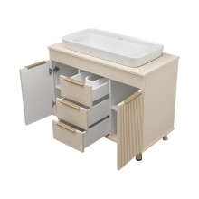 ENFIDA -100 Тумба напольная 3 ящ. бежевая мат. эмаль (Энфида)