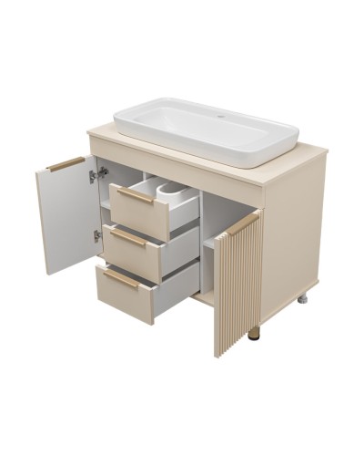 ENFIDA -100 Тумба напольная 3 ящ. бежевая мат. эмаль (Энфида)