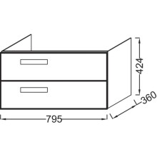 Тумба малиновый глянец 79,5 см Jacob Delafon Rythmik EB1302-R3