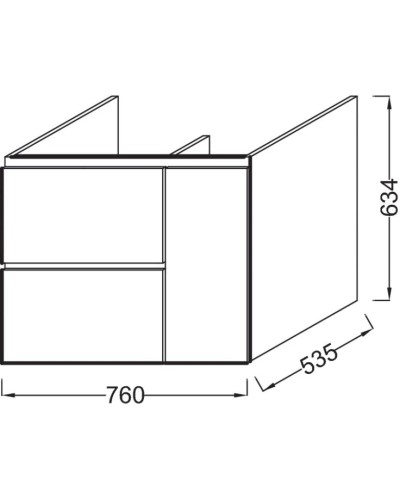 Тумба черное дерево 76 см Jacob Delafon Soprano EB1333-E15