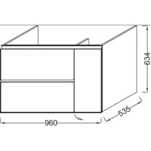 Тумба белый 96 см Jacob Delafon Soprano EB1331-N18