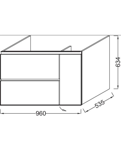 Тумба белый 96 см Jacob Delafon Soprano EB1331-N18