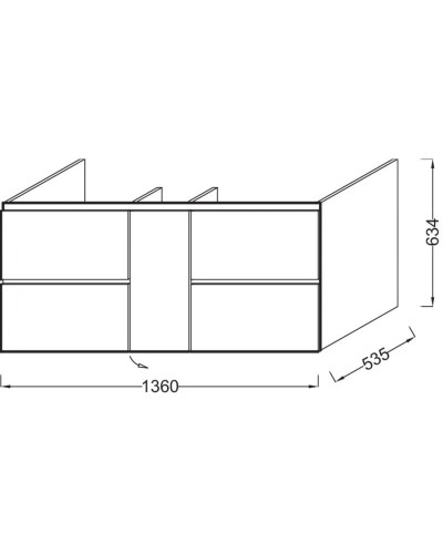 Тумба белый 136 см Jacob Delafon Soprano EB1332-N18