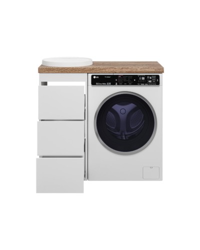 GRAFIT - 40 Тумба напольная 3 ящ. БЕЛАЯ под стиральную машину ПВХ