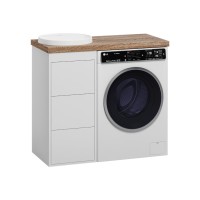 GRAFIT - 40 Тумба напольная 3 ящ. БЕЛАЯ под стиральную машину ПВХ