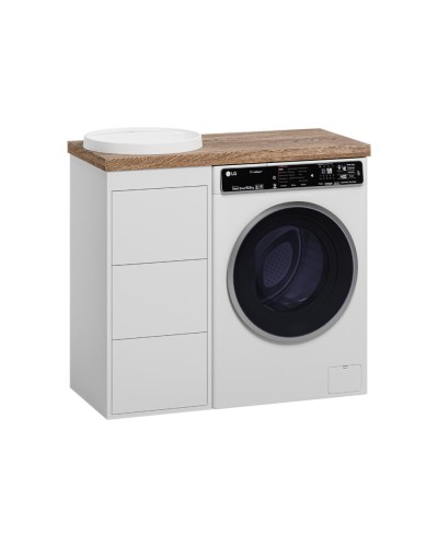 GRAFIT - 40 Тумба напольная 3 ящ. БЕЛАЯ под стиральную машину ПВХ