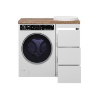 GRAFIT - 40 Тумба напольная 3 ящ. БЕЛАЯ под стиральную машину ПВХ