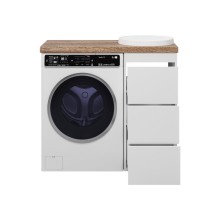 GRAFIT - 40 Тумба напольная 3 ящ. БЕЛАЯ под стиральную машину ПВХ