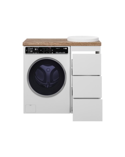 GRAFIT - 40 Тумба напольная 3 ящ. БЕЛАЯ под стиральную машину ПВХ