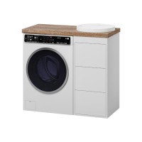 GRAFIT - 40 Тумба напольная 3 ящ. БЕЛАЯ под стиральную машину ПВХ