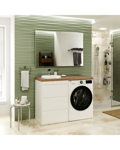 GRAFIT - 40 Тумба напольная 3 ящ. БЕЛАЯ под стиральную машину ПВХ