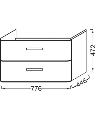 Тумба белый глянец 77,6 см Jacob Delafon Replay EB1046-G1C