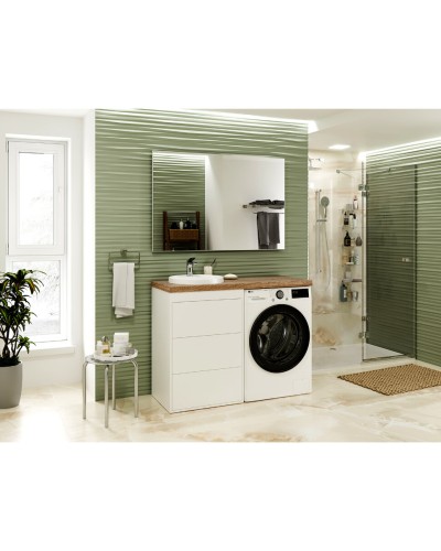 GRAFIT - 40 Тумба напольная 3 ящ. БЕЛАЯ под стиральную машину ПВХ