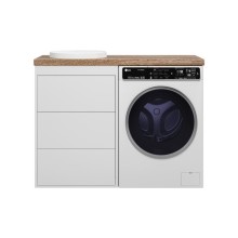 GRAFIT - 60 Тумба напольная 3 ящ. БЕЛАЯ под стиральную машину ПВХ