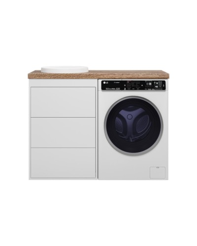 GRAFIT - 60 Тумба напольная 3 ящ. БЕЛАЯ под стиральную машину ПВХ