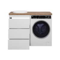 GRAFIT - 60 Тумба напольная 3 ящ. БЕЛАЯ под стиральную машину ПВХ