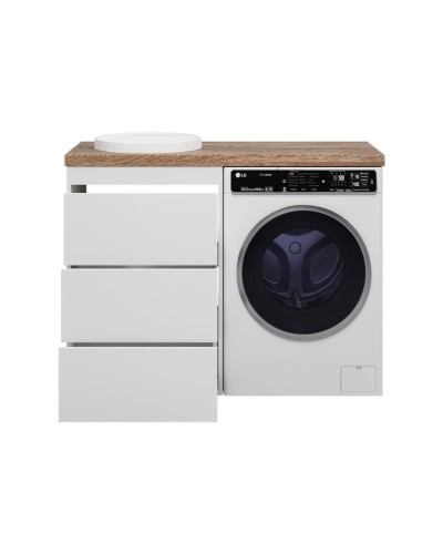 GRAFIT - 60 Тумба напольная 3 ящ. БЕЛАЯ под стиральную машину ПВХ