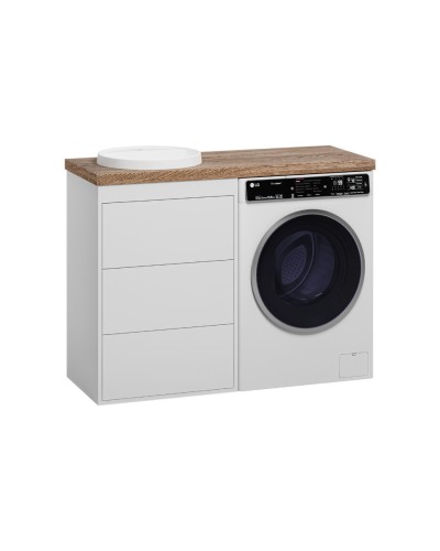 GRAFIT - 60 Тумба напольная 3 ящ. БЕЛАЯ под стиральную машину ПВХ