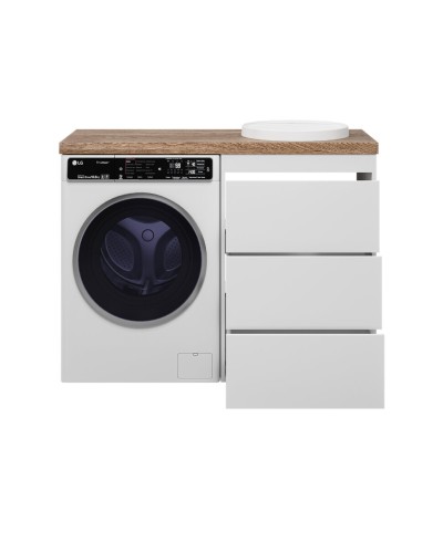 GRAFIT - 60 Тумба напольная 3 ящ. БЕЛАЯ под стиральную машину ПВХ