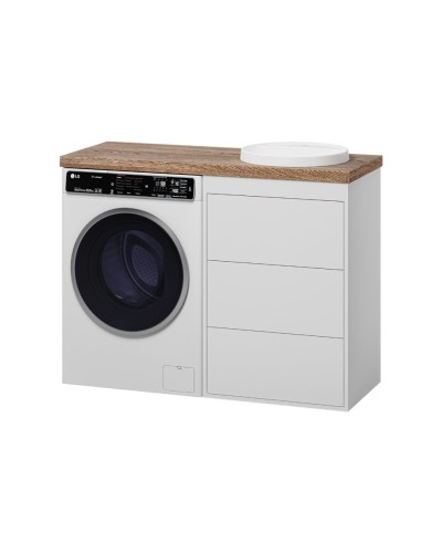 GRAFIT - 60 Тумба напольная 3 ящ. БЕЛАЯ под стиральную машину ПВХ