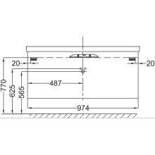 Тумба серый антрацит 97,4 см 2 ящика Jacob Delafon Replay EB1047-442