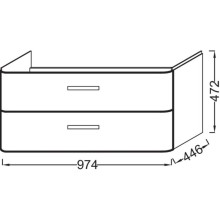 Тумба серый антрацит 97,4 см 2 ящика Jacob Delafon Replay EB1047-442