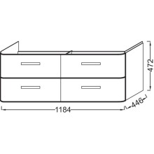 Тумба малиновый глянец 118,4 см  Jacob Delafon Replay EB1048-R3