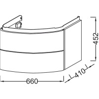 Тумба палисандр шпон 66 см 2 ящика Jacob Delafon Presquile EB1103-V13
