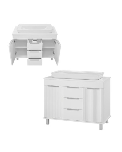 ENFIDA -100 Тумба напольная 3 ящ. белая мат. эмаль (Энфида)