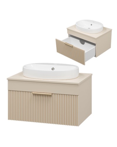 ENFIDA - 70 Тумба подвесная бежевая мат. эмаль 1 ящ.  (Энфида)