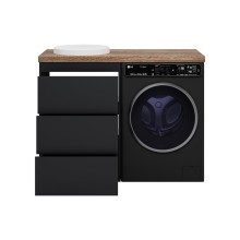 GRAFIT - 60 Тумба напольная 3 ящ. Графит под стиральную машину ПВХ