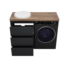 GRAFIT - 60 Тумба напольная 3 ящ. Графит под стиральную машину ПВХ