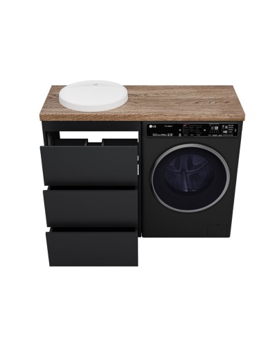 GRAFIT - 60 Тумба напольная 3 ящ. Графит под стиральную машину ПВХ